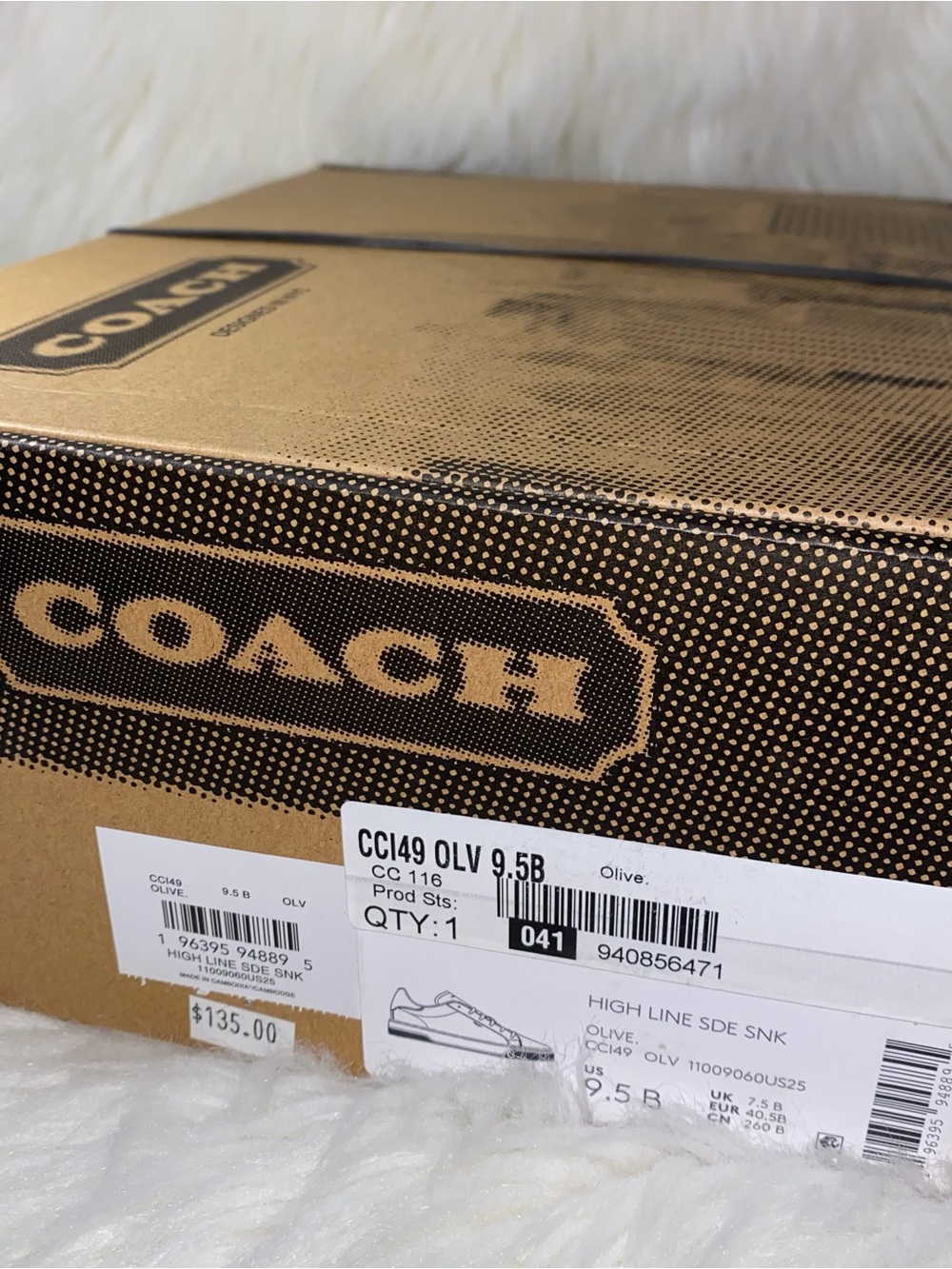 Coach High Line Sneaker Suede size 9.5 woman New with box Olive color - Picture 10 of 10